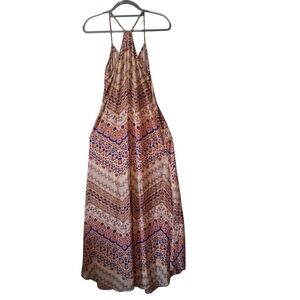 Eight Sixty Summer Boho Maxi Dress Racerback Halter Spaghetti Straps Size Small